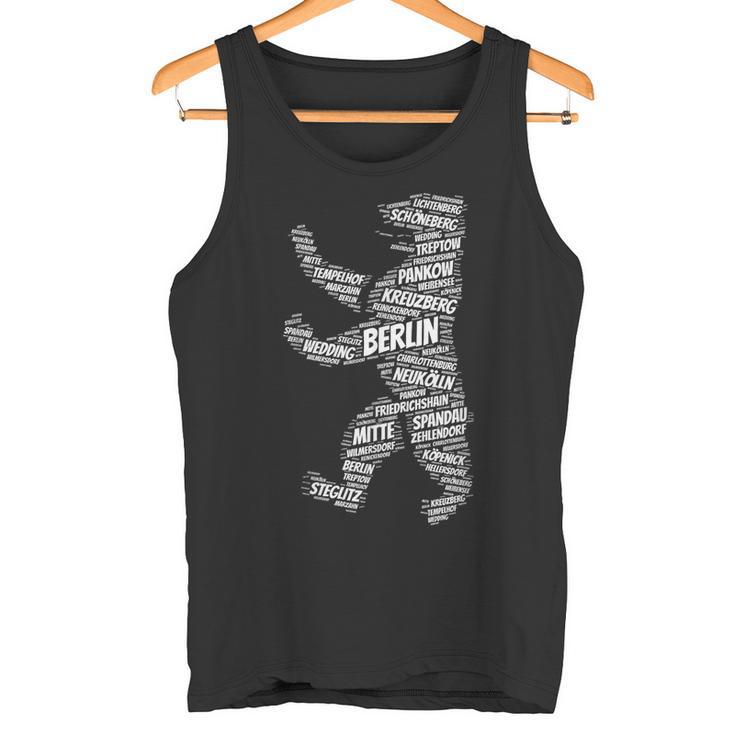 Berlin Bear Wordart Stadtdistrict Stadtteile Berlin Tank Top