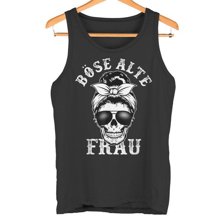 Böse Alte Frau Unordentlicher Brötchenschädel Tank Top