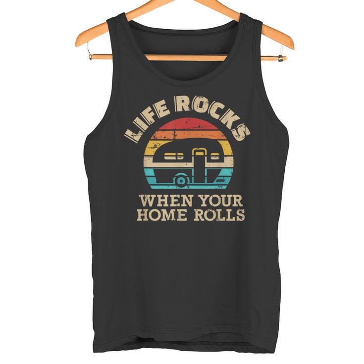 Camping Caravan Life Rocks Slogan Tank Top