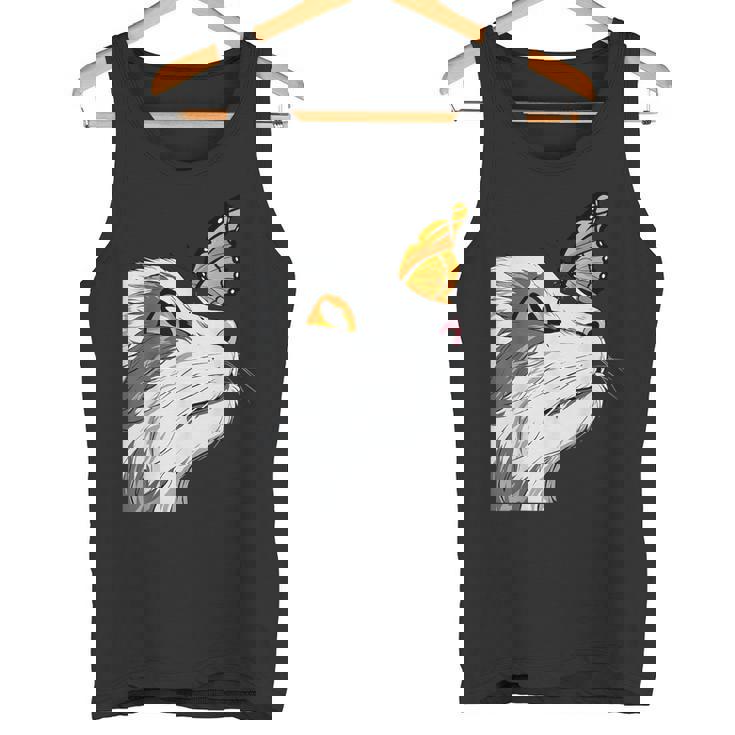 Cat With Monarch Butterfly On His Nose Butterfly Cat Lover Tank Top