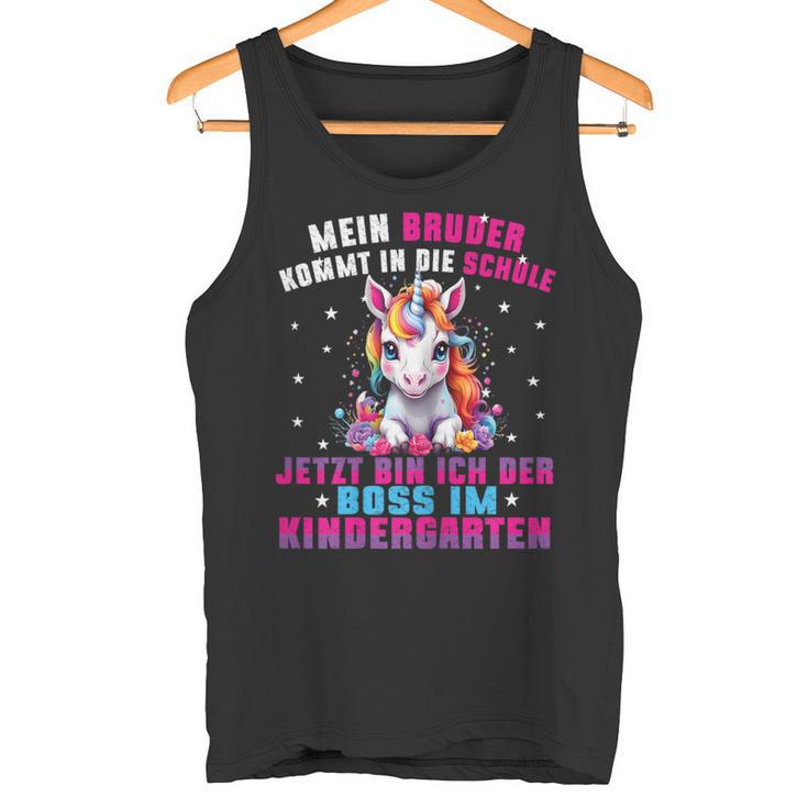 Children's My Brother Comes In Die Schule Boss Im Kindergarten Tank Top