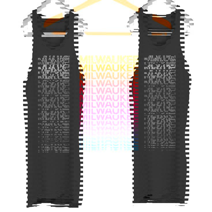 Ciudad Colorida Retro Usa Nostálgico Milwaukee Camiseta sin mangas