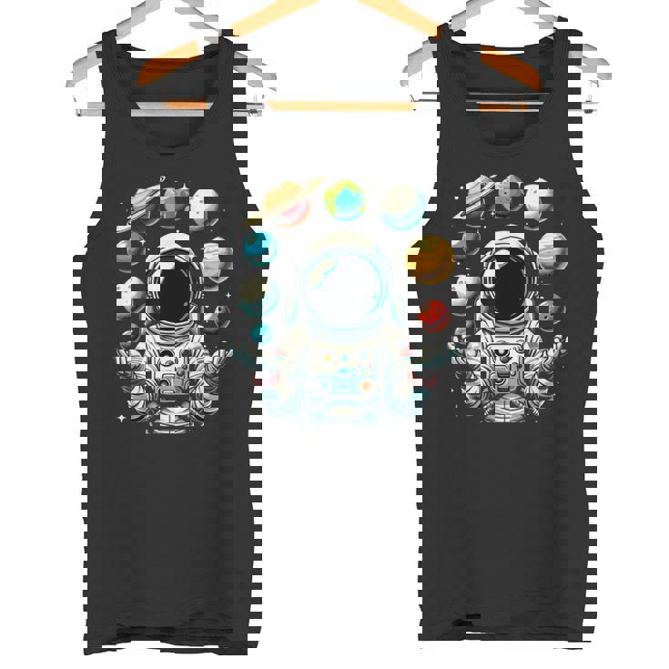 Divertido Astronauta Espacial Malabares Sistema Solar Planetas Niños Camiseta sin mangas