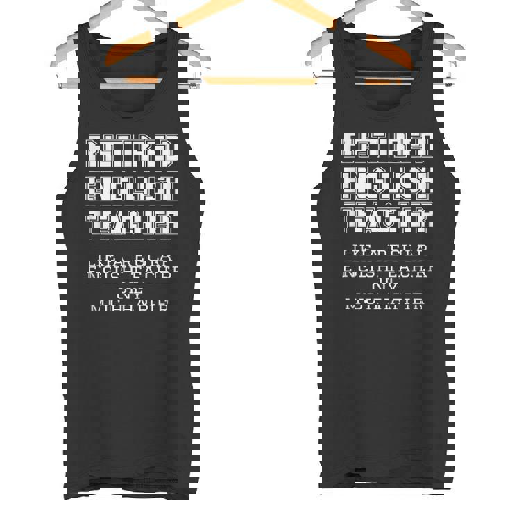 Divertido Regalo De Jubilación Para Profesores De Inglés Jubilados Solo Más Feliz Camiseta sin mangas