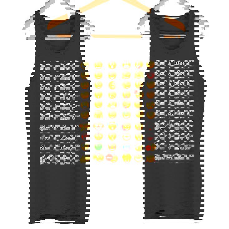 Divertidos Emoticonos Felices Con Caras De Sonrisas Del Teclado Camiseta sin mangas