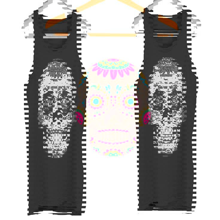 Donna Divertente Teschio Messicano Sugar Skull Messico Con Collo A Canotta