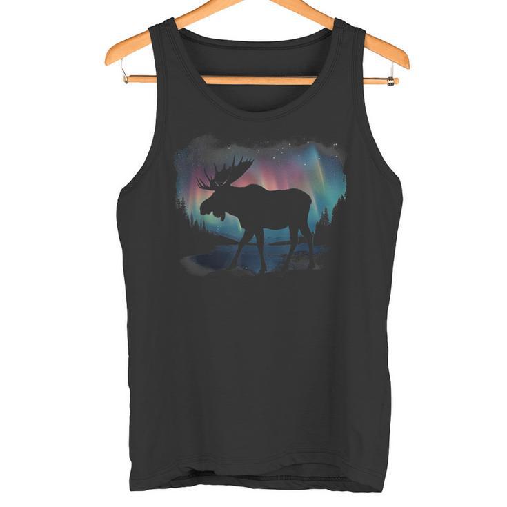 Elk Nordlicht Winter Hiking Alaska Nature Lovers Tank Top