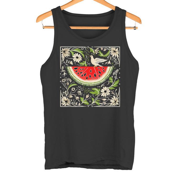 Free Palestine Fruit Watermelon Card Tank Top