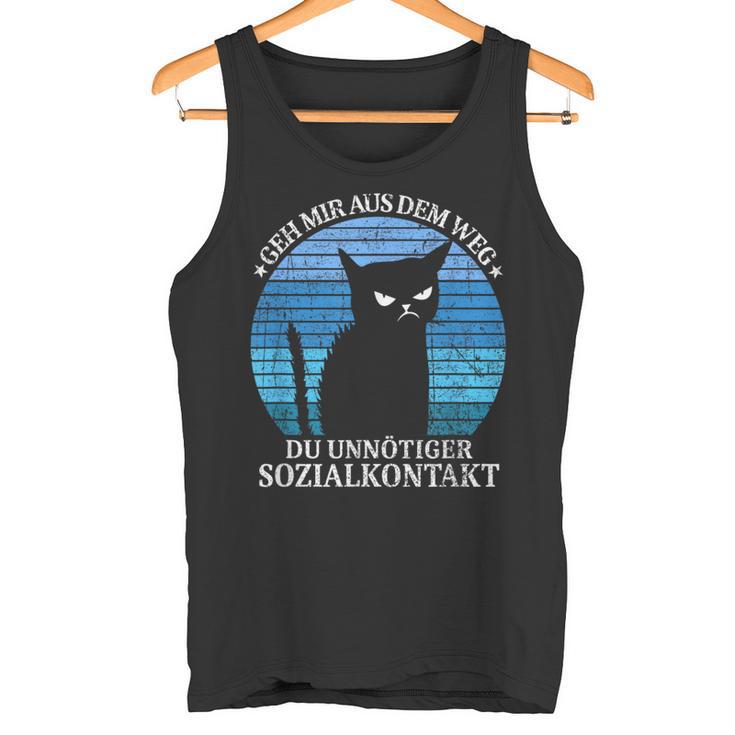 Geh Mir Aus Dem Weg Du Unnötiger Sozialkontakt Cats Retro Tank Top