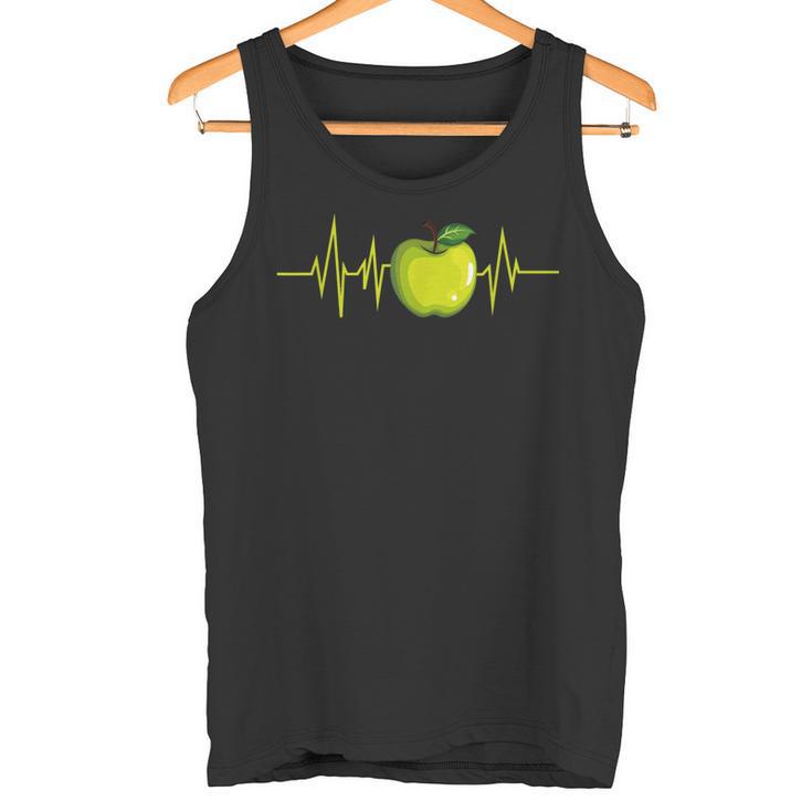 Green Apple Fruit Heartbeat Ecgegan Tank Top