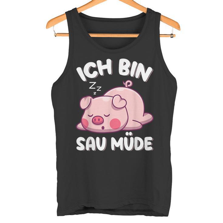 Ich Bin Sau Müde Schwin Sleep Tank Top