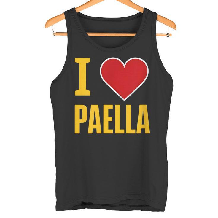 Impresión Divertida Para Amantes De La Comida Española I Love Paella Camiseta sin mangas