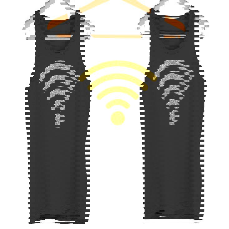 Internet Wifi Golden Retro Simbolo Giallo Canotta