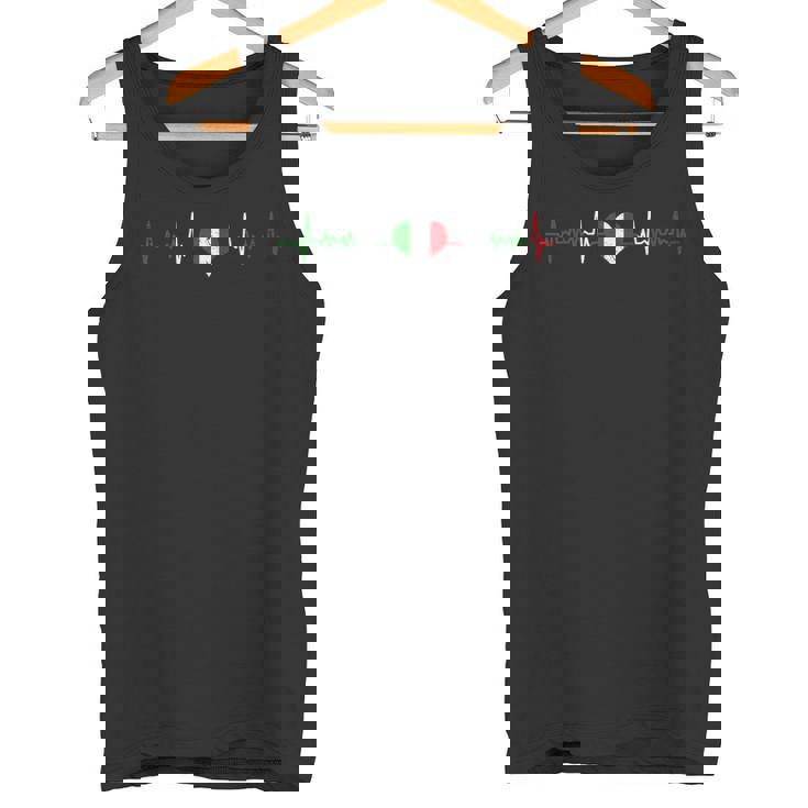 Italia Corazón Italiano Latido Ekg Pulso Italiano Camiseta sin mangas