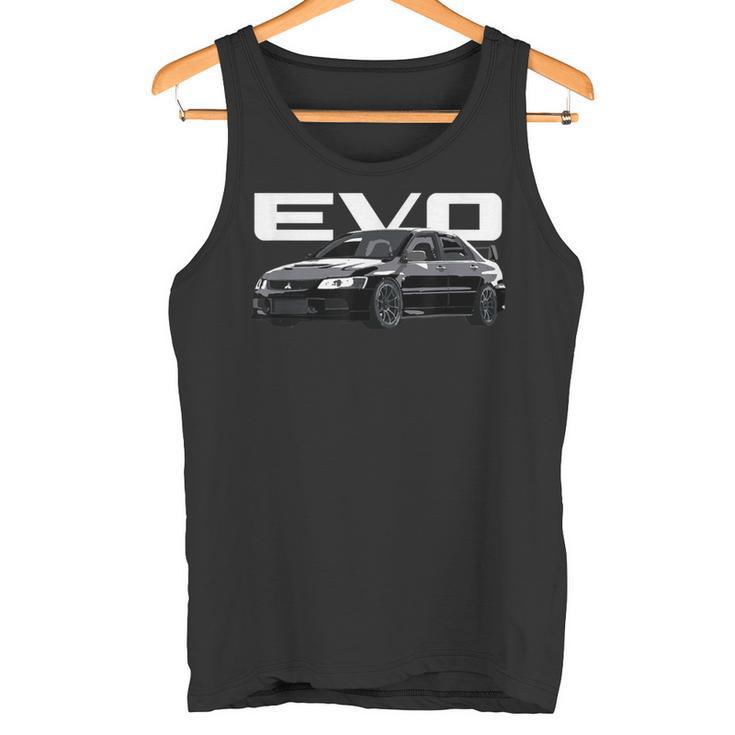 Jdm Car Evo 9 Asphalt Tank Top