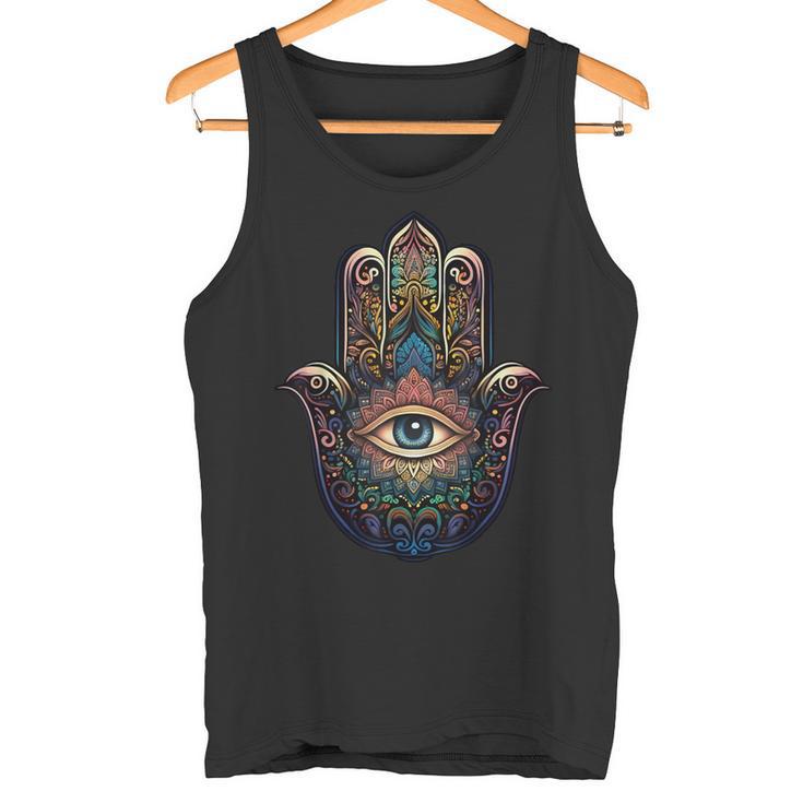 Khamsah Eye Or Hand Of Fatima On Colourful Hamsa Hand Tank Top