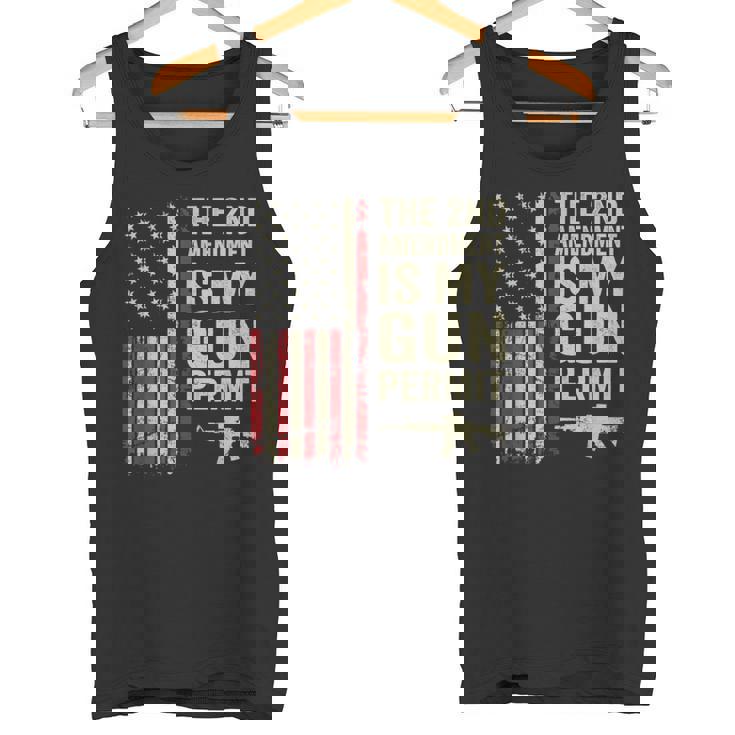La Segunda Enmienda Es Mi Permiso De Armas Bandera De Estados Unidos Arma Divertida Camiseta sin mangas