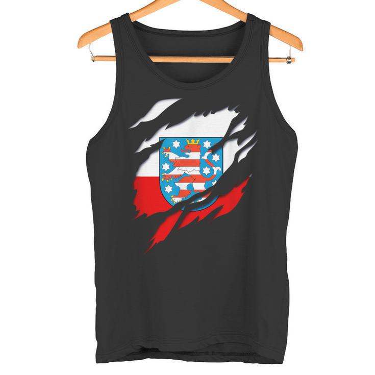 Land Thueringen German Flag And Coat Of Arms Tank Top