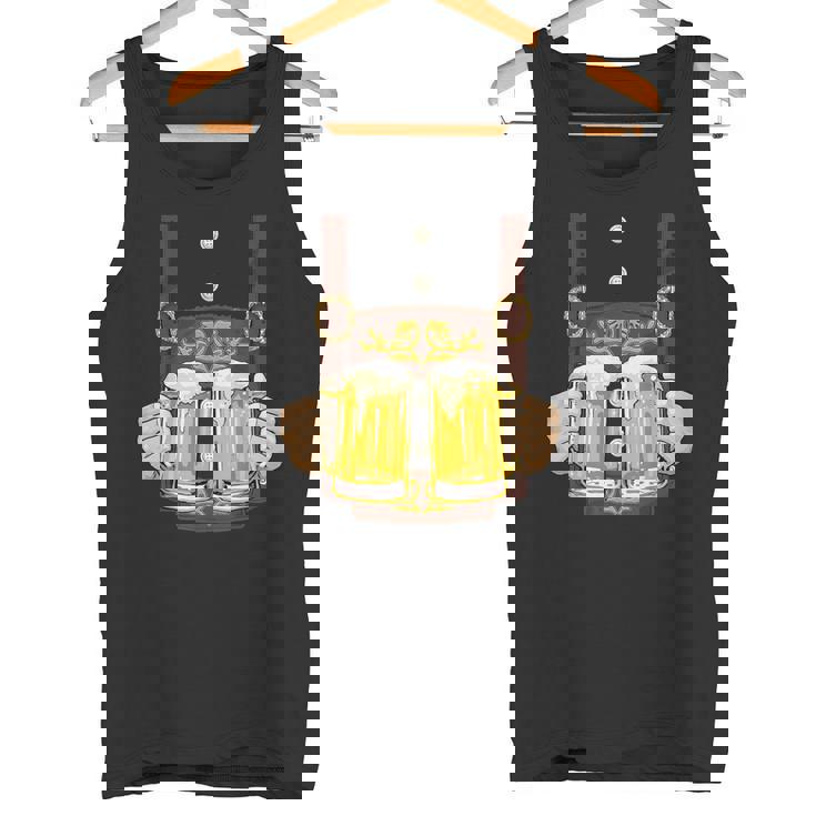 Lederhosen Per Oktoberfest Costume Bavarese Tedesco Canotta