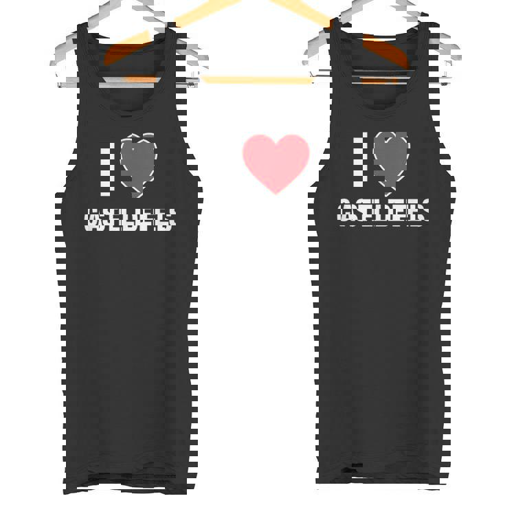 I Love Castelldefels Ciudad En España Con Red Love Heart Camiseta sin mangas