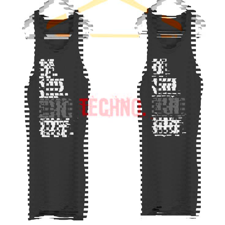 Maglia Techno Di Yoodza Eat Sleep Techno Repeat Canotta