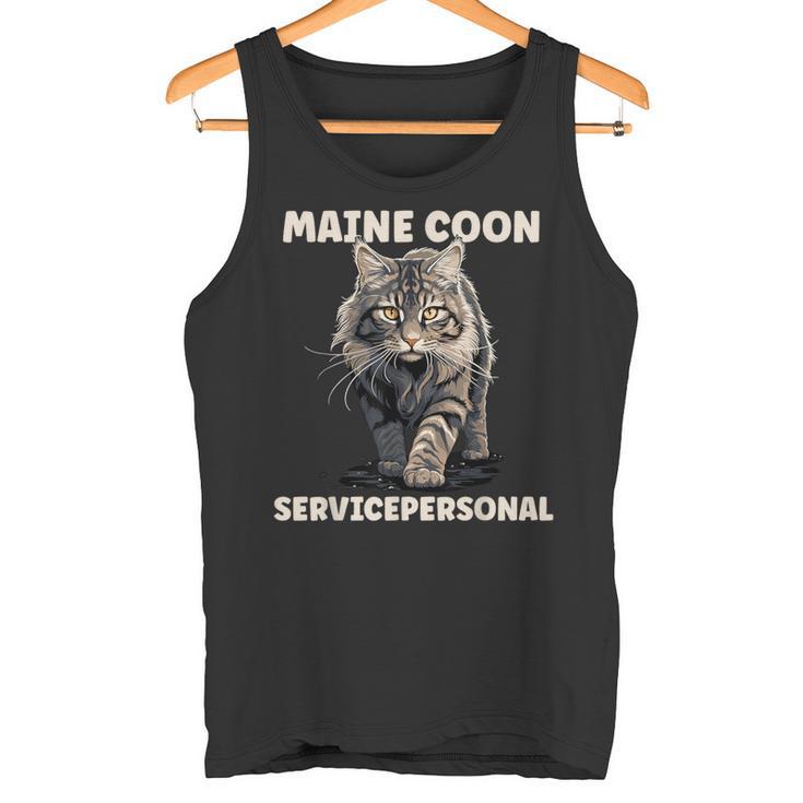 Maine Coon Service Personnel Cat Lovers Cat Tank Top