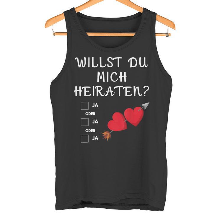 Marriage Proposal Willst Du Mich Marrieaten Wedding Proposal Tank Top