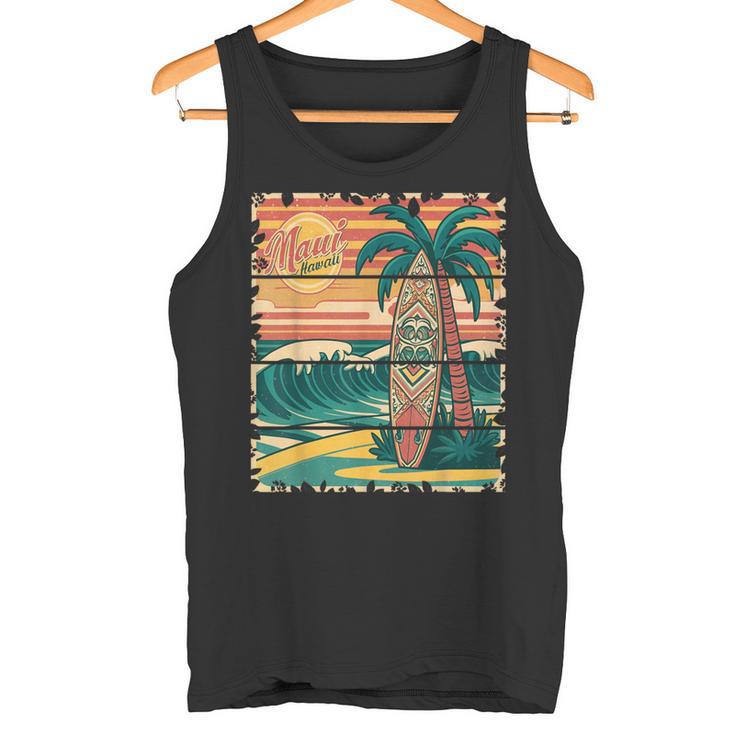 Maui Hawaii Surfing Retro Mauiintage Hawaii Surfer Tank Top