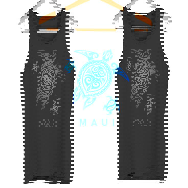 Maui Hawaii Tartaruga Tribale Blu Mare Canotta