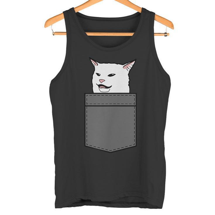 Meme Cat In Bag Tank Top