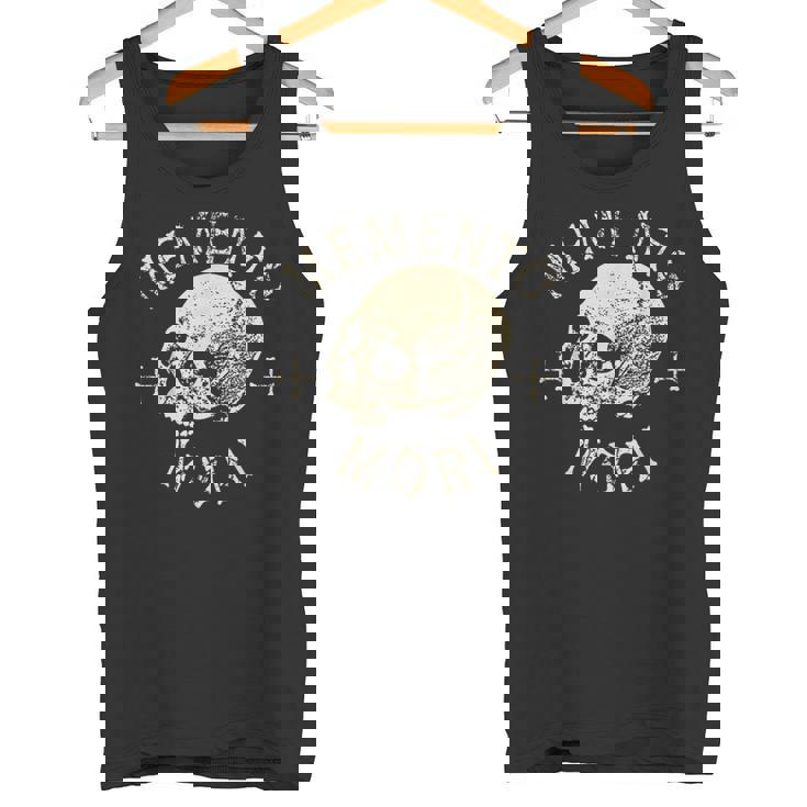 Memento Mori Calavera Humana Remember Death Estoico Tatuaje Pensador Camiseta sin mangas