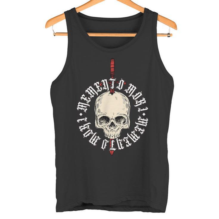 Memento Mori Lettering Skull Tank Top