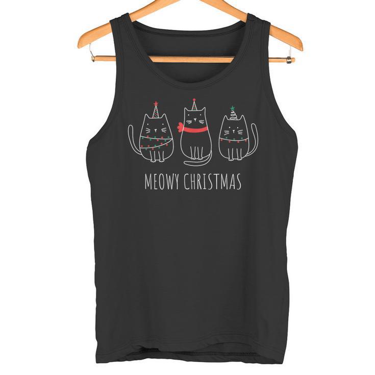 Meowy Christmas Weihnachten Katzen Weihnachtlich Tank Top