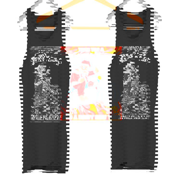 Motociclista Chopper Babbo Natale Per Motociclisti Canotta