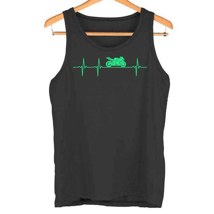 Motorrad Herzschlag Biker Ekg Motorradfahrer Tank Top