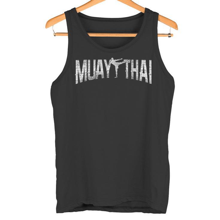 Muay Thaiintage Retro Fighter Fighter Lettering Tank Top