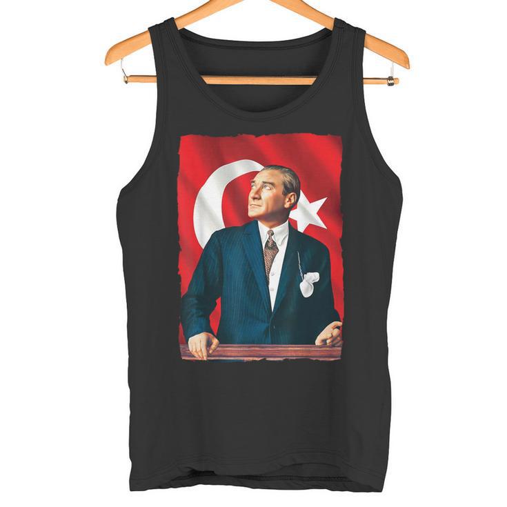 Mustafa Kemal Atatürk And Flag Tank Top