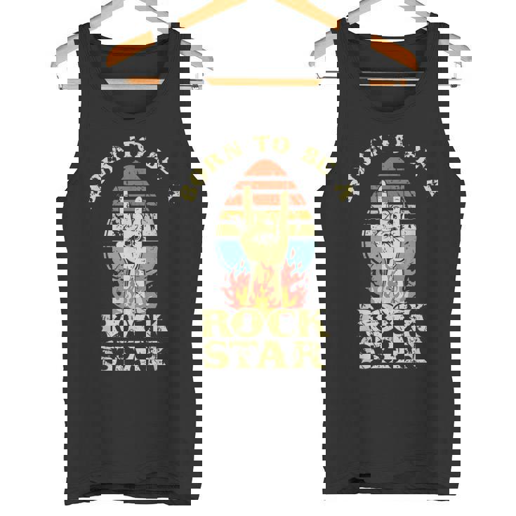 Nacida Para Ser Estrella Del Rock De La Mano Cuernos De La Camiseta sin mangas