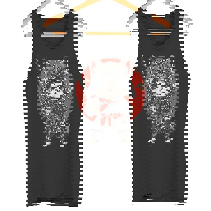 Ninja Arte Japonés Gato Samurai Gatito Kawaii Camiseta sin mangas