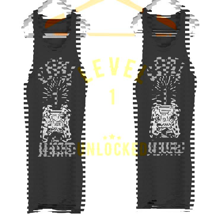 Nivel 1 Desbloqueado Aniversario 1ª Boda Camiseta sin mangas