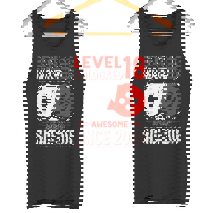 Nivel 18 Desbloqueado 18 Años Cumpleaños Gamer 18 Años Camiseta sin mangas