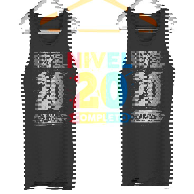 Nivel 20 Completo 20 Aniversario De Boda 20 Años Camiseta sin mangas