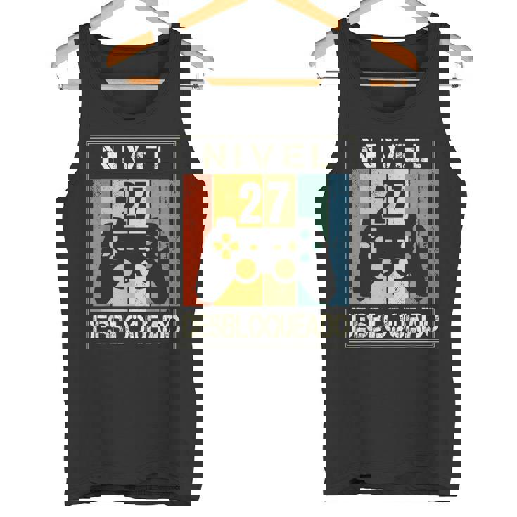 Nivel 27 Desbloqueado Gamer 27 Años 1995 Divertido Chico Camiseta sin mangas
