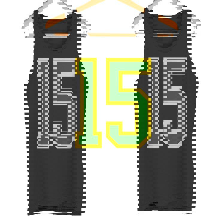 Número 15 Sporterde Amarillo Número 15 Camiseta sin mangas