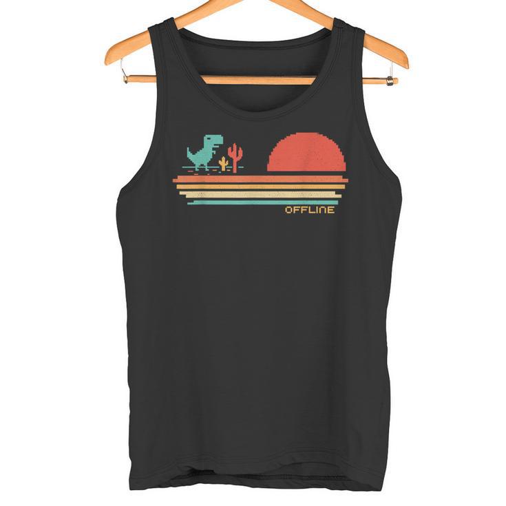 Offline Pixel Dinosaur Retrointage No Wifi Tank Top