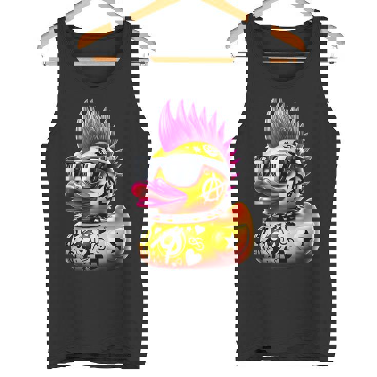 Pato Punk Pato Punk Rockero Divertido Amante De Los Animales Camiseta sin mangas