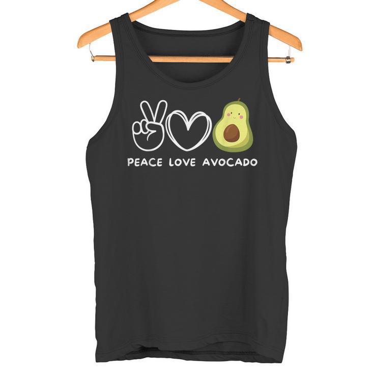 Peace Love Avocado Retro Avocado Lover Fruit Lover Tank Top