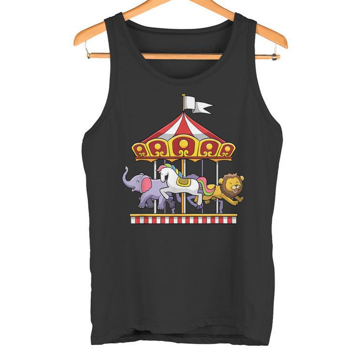 Pferdekarussell Nette Karnevalsfahrt Tiere Zirkus Tank Top