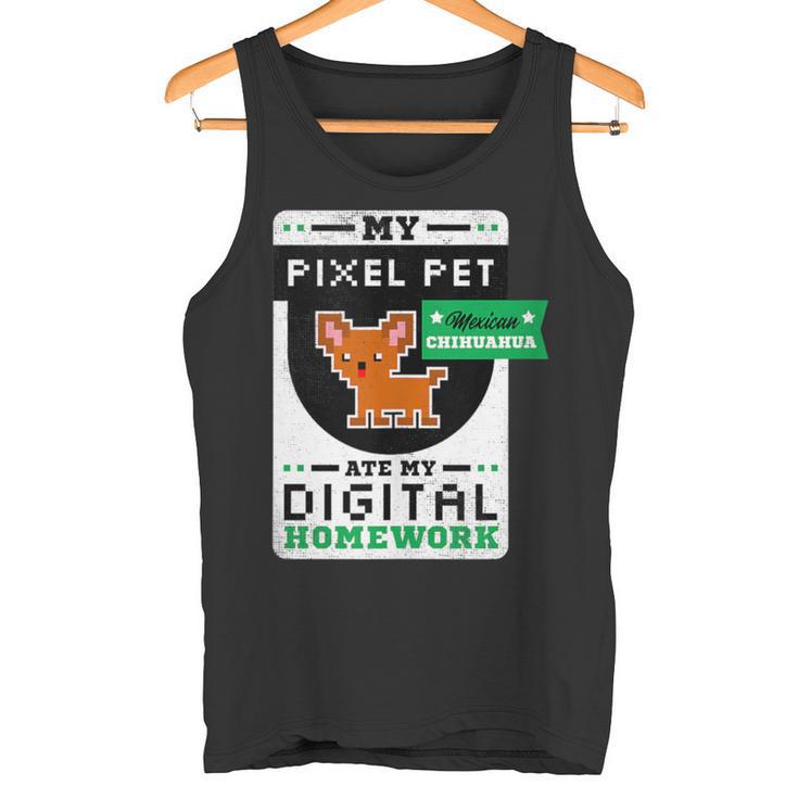Pixel Pet Ate My Digital Homework Online Chihuahua Dog Tank Top Tank Top