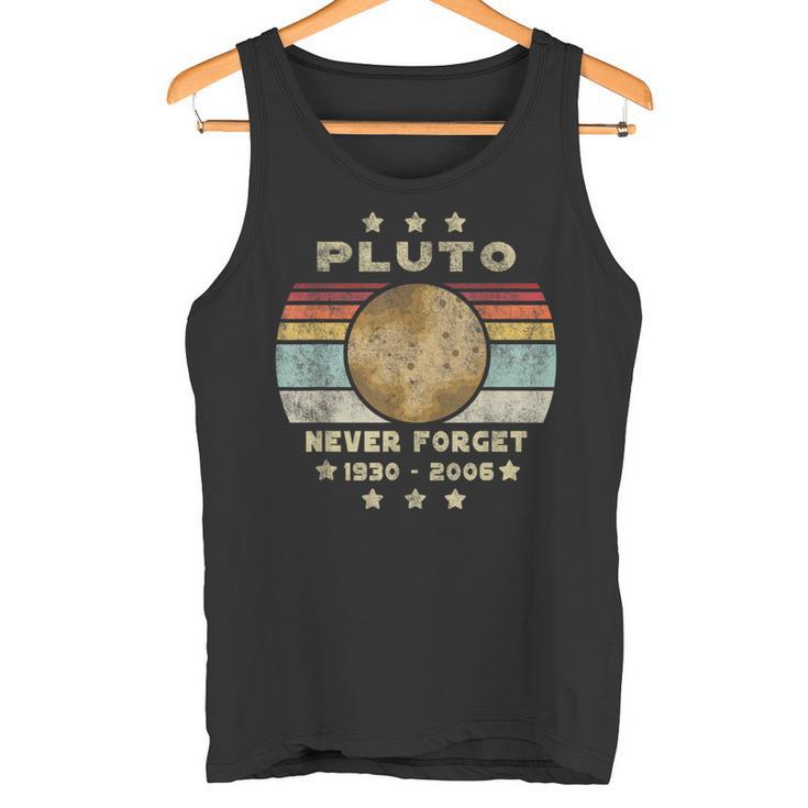 Pluto Never Forget Retro intage Retro Space Tank Top